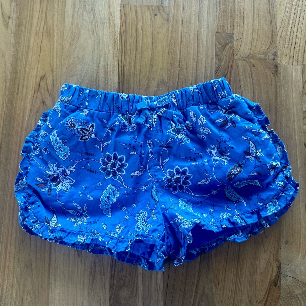 Janie & Jack Floral Blue Ruffle Shorts Size 18-24 Months
